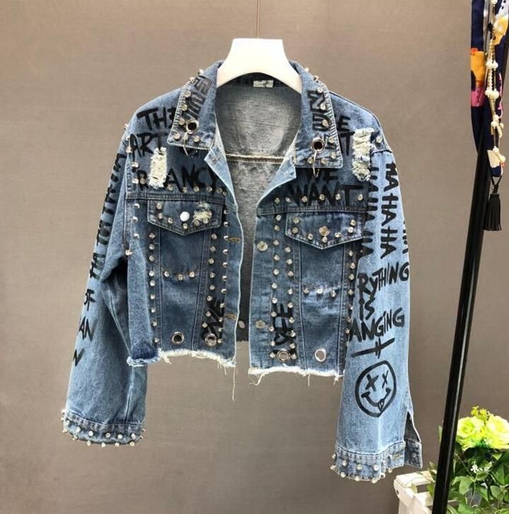 rhinestone embellished jean jacket