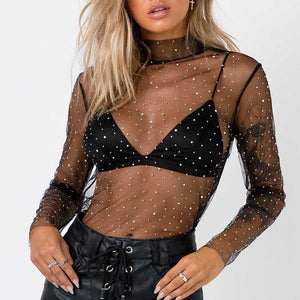 sparkly mesh crop top