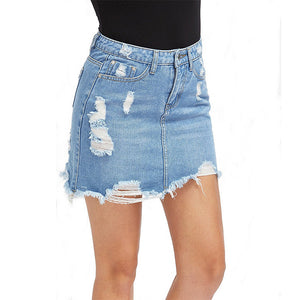 destroyed jean skirt