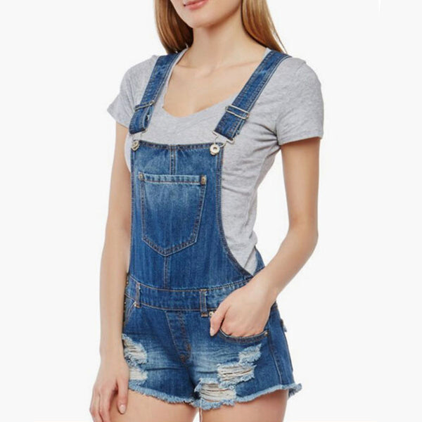 ripped overall shorts