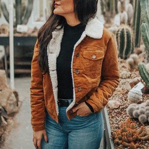 women's fleece lined corduroy jacket