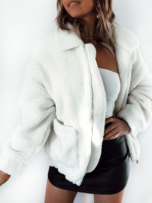 white teddy jacket