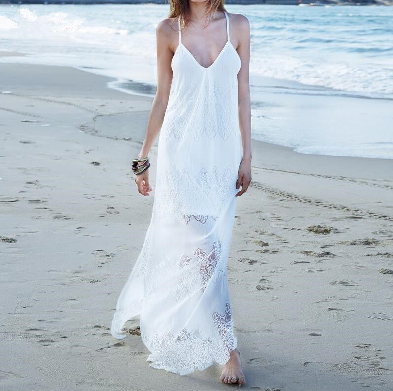 white beach dress maxi