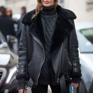 leather jacket with fur