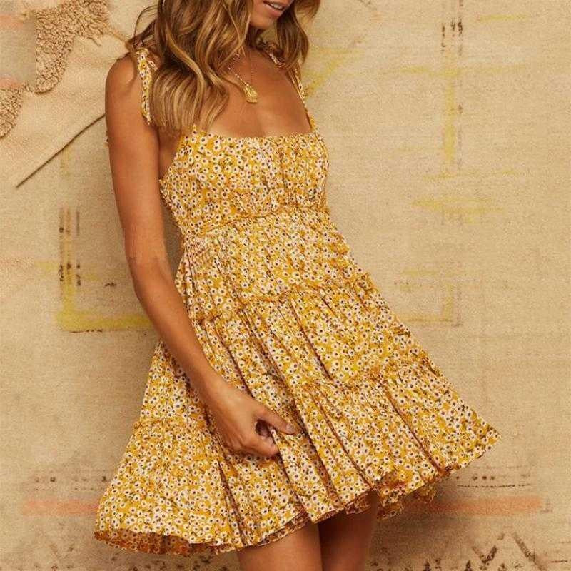 yellow split maxi dress