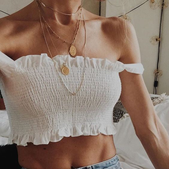 white tie halter top