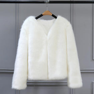 Free Ship Fluffy Mink Pink Faux Fur Coat – sunifty