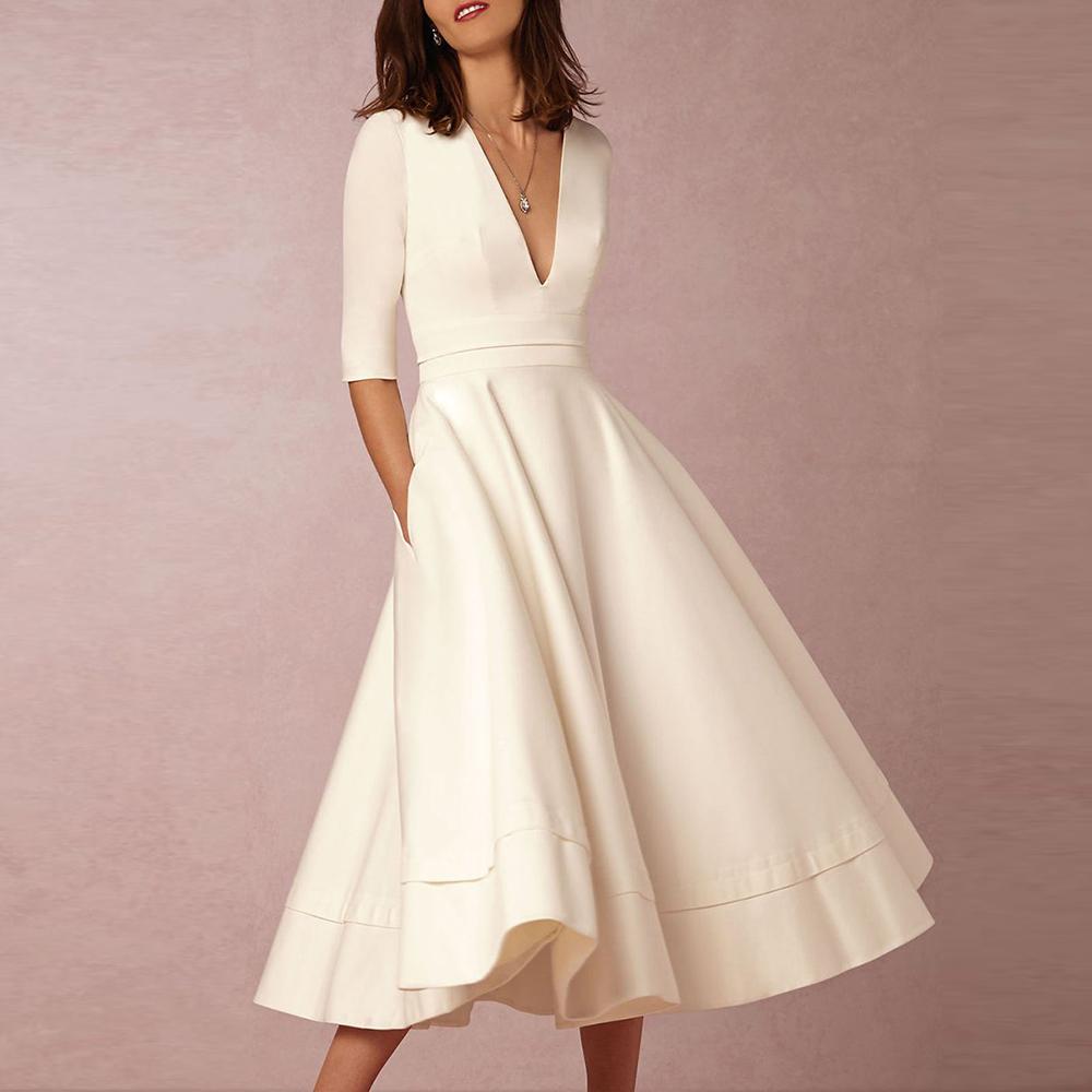 classy white midi dress