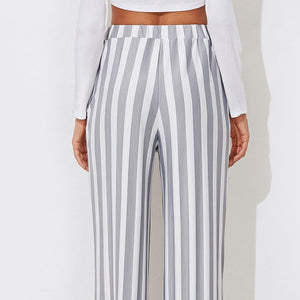 Tie Waist Belted Cigarette Trousers 