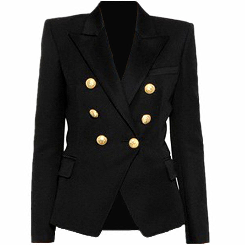 Double Breasted Women's Casual Black Blazer Jacket – sunifty