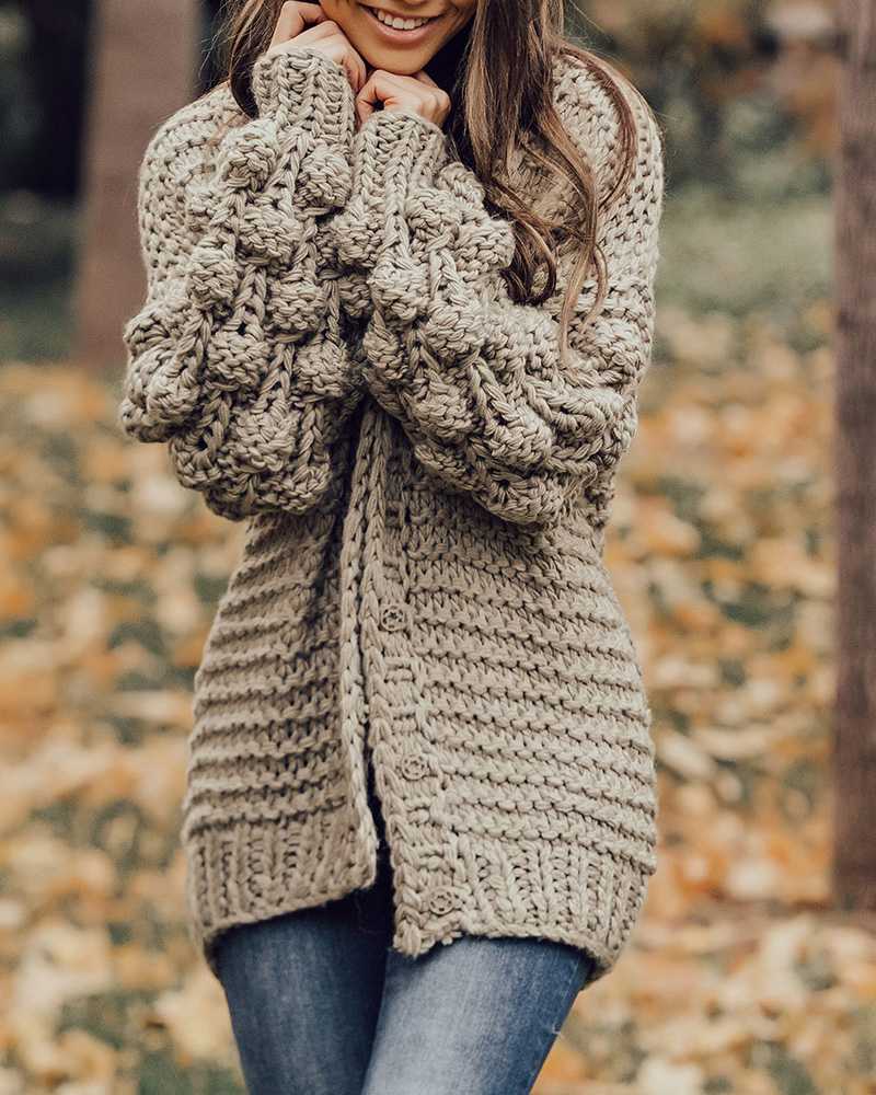 Oversized Chunky Thick Cable Knit Cardigan Sweater – sunifty