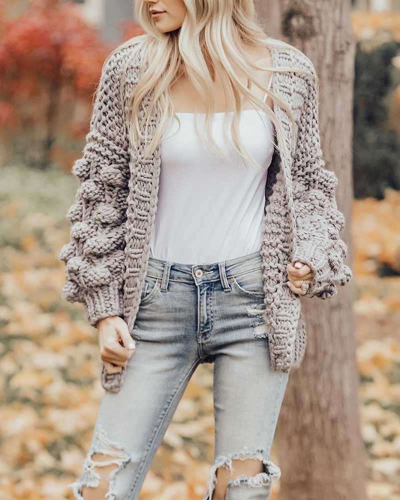 Oversized Chunky Thick Cable Knit Cardigan Sweater – Sunifty