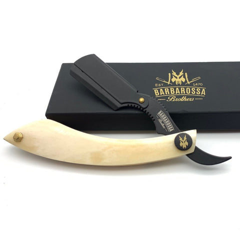 Barbarossa The Cutlass Straight Razor Buffalo Bone