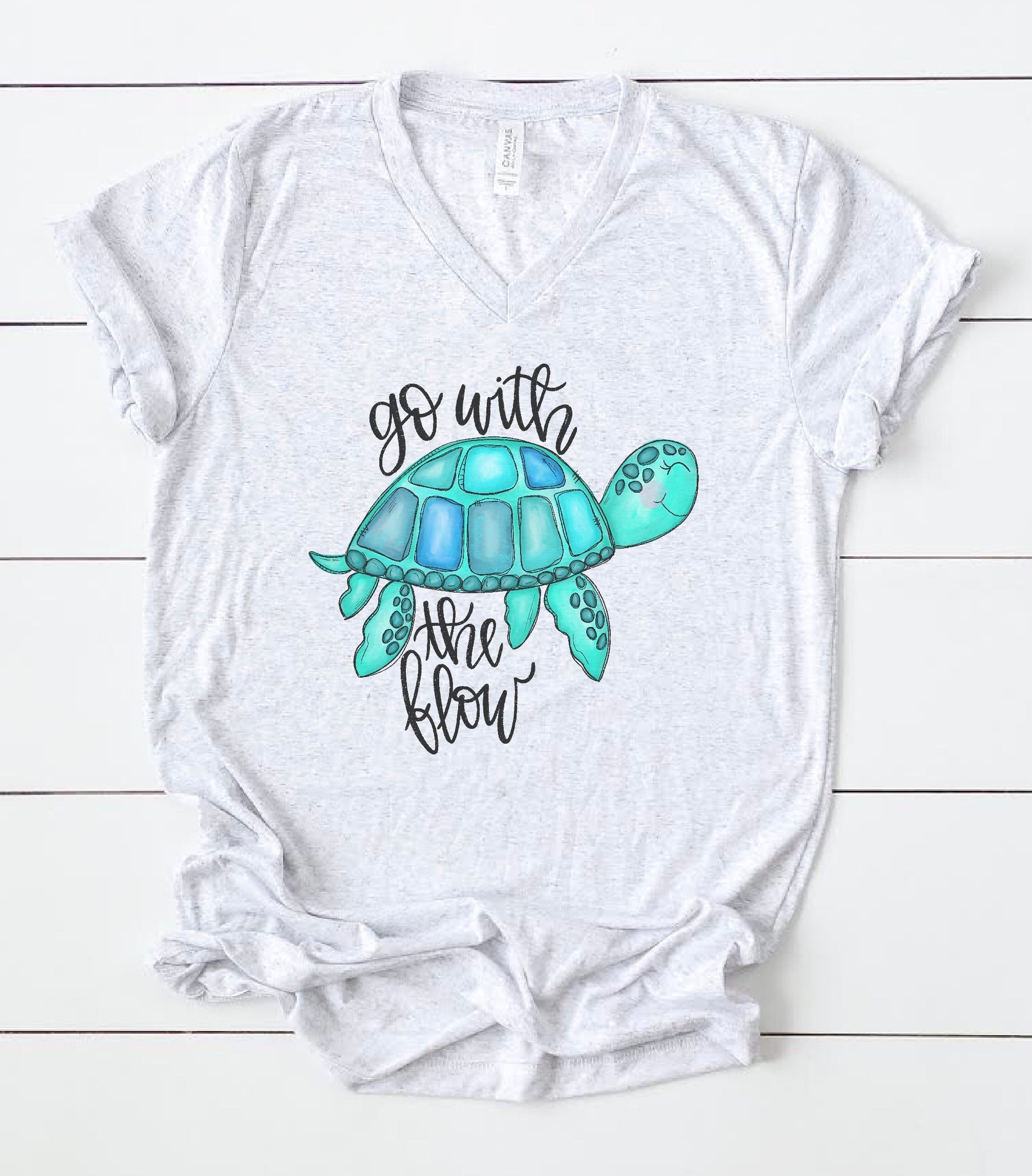 Turtle Go With The Flow Tee – Painted Skies Creative Studio