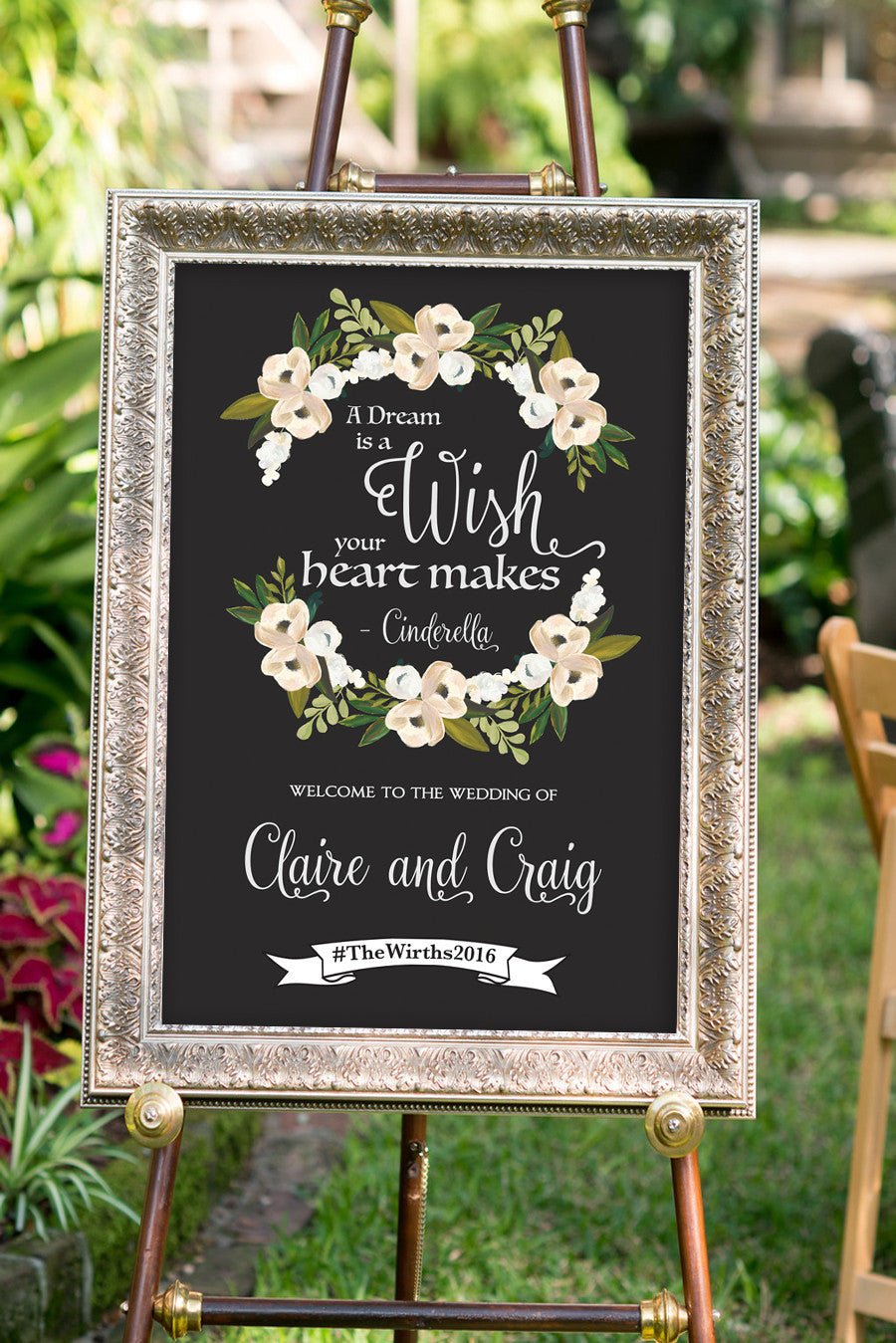 A Dream Is A Wish Your Heart Makes Printable Wedding Sign Nella Designs