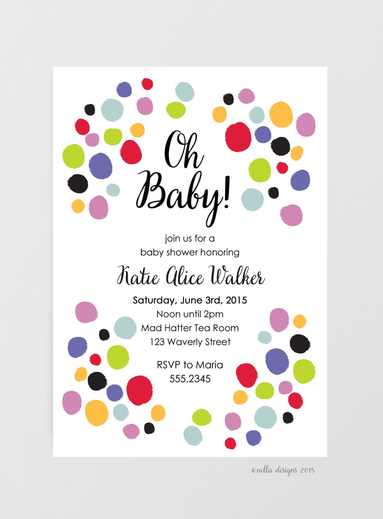Baby Shower Invitations - Polka Dots 