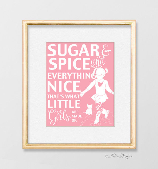 Sugar And Spice Nursery Art Prints Gifts For Baby Girls Baby