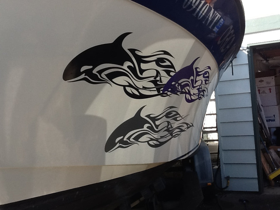 killer whales boat decals