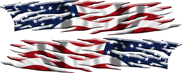 American Flag Flames Vinyl Auto Graphic Decal | Xtreme 