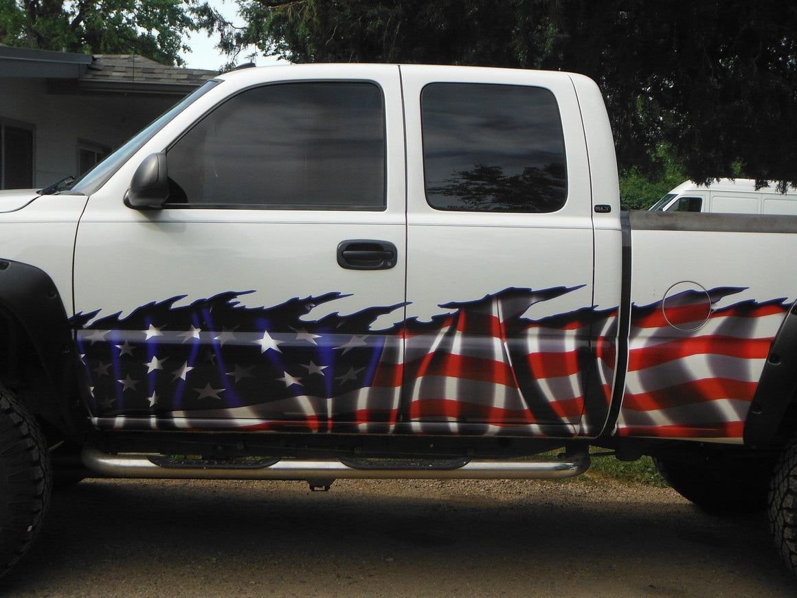 american flag car