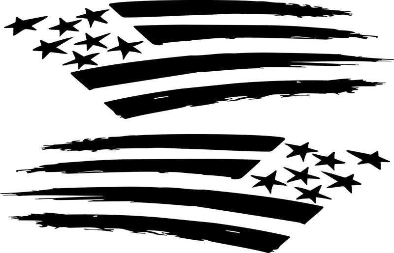 Black Distressed American Flag Decal, Vinyl Graphics for Truck or Jeep ...