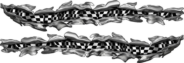 Checkered Flag Auto Vinyl Decals Kit | Xtreme Digital GraphiX