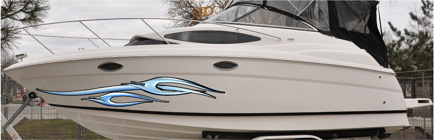 Wellcraft Racing Marlin Flag Decal Set - decals boat stickers