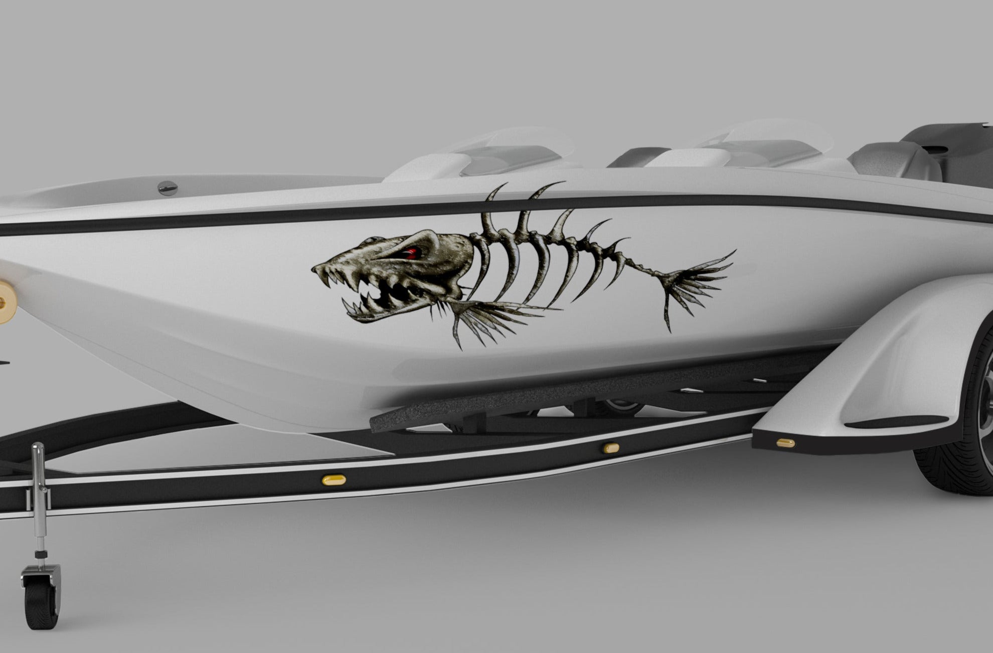 Monster fishbones vinyl cut boat decals  Xtreme digital graphiX - Xtreme  Digital GraphiX