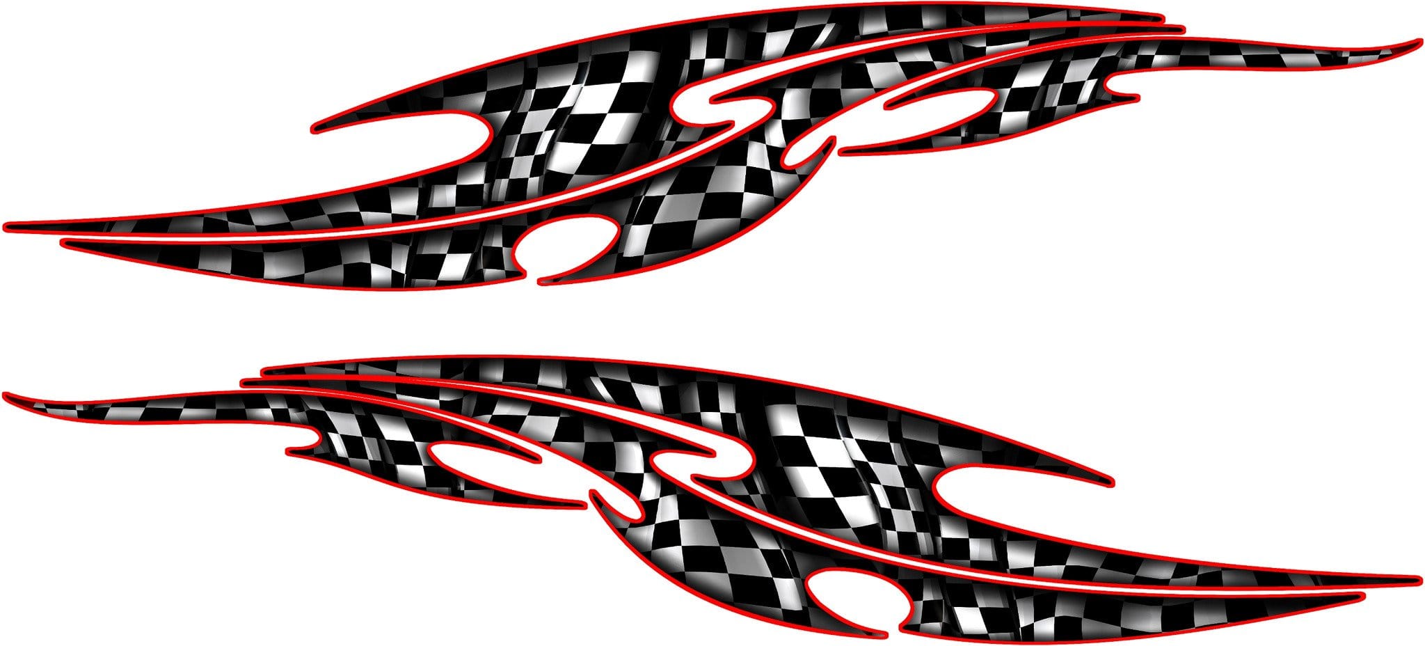 Tribal racing decals, car racing graphics, checkered car 