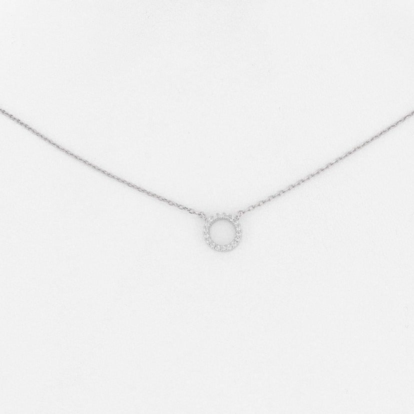 Mini Pave Circle Necklace