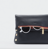 VIP Clutch - Black with Brushed Gold Red Zipper