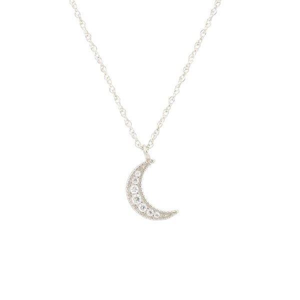 Crescent Moon Pave Charm Necklace Isabel Harvey - roblox t shirt chain transparent