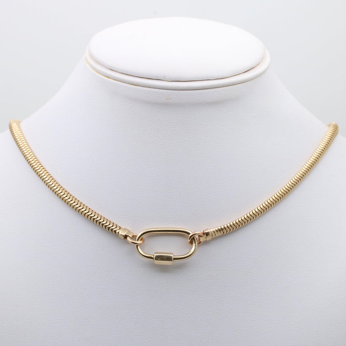 14k Yellow Gold Carabiner Lock Clasp Pendant Charm Necklace Bracelet C –  Bengjo