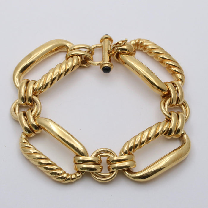 Vintage 14K Gold and Diamond Flat Curb Link Bracelet, 6.5” Long – Alpha &  Omega Jewelry