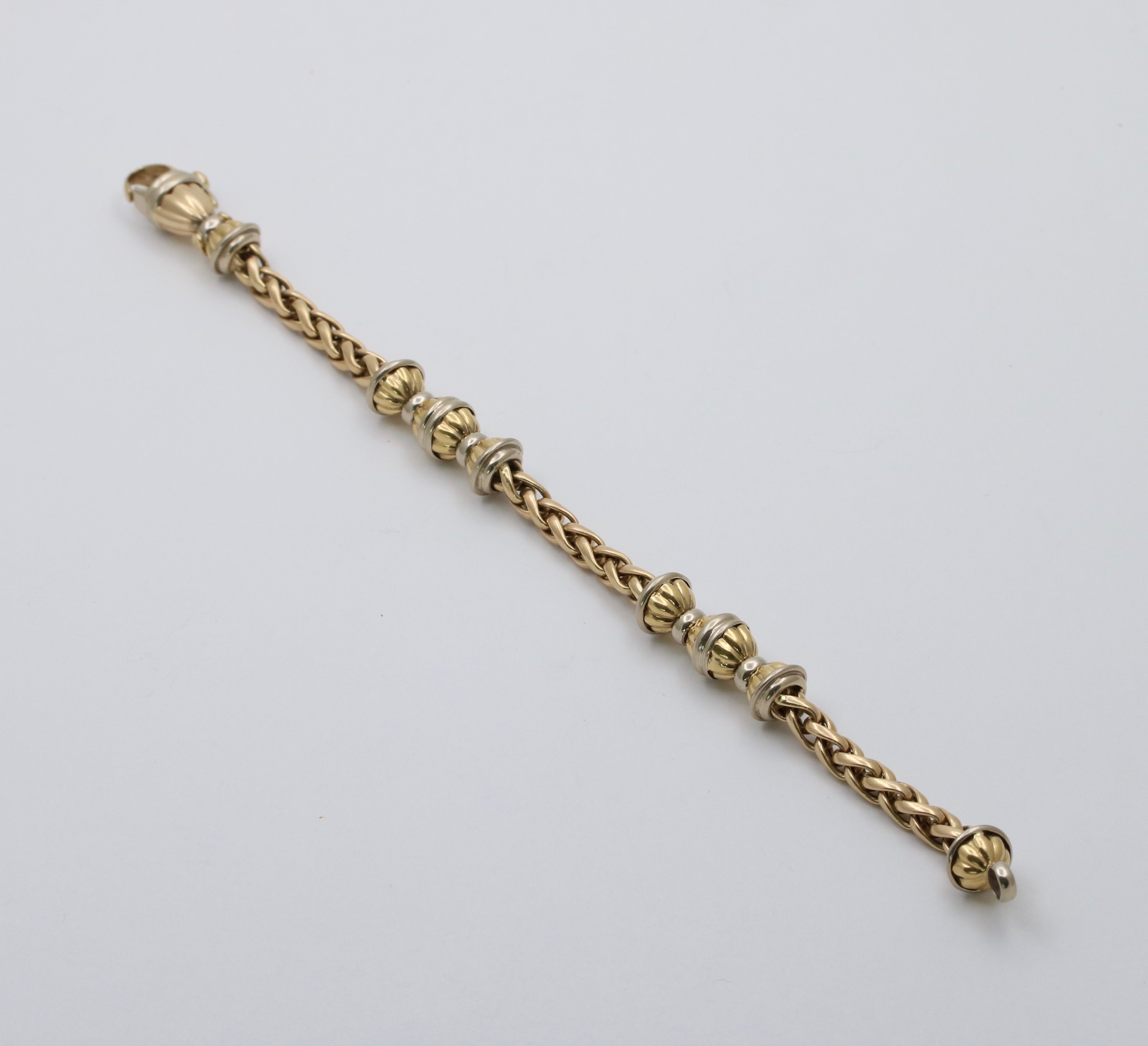 Vintage Italian 14K Gold Woven Link Bracelet, 7.5” Long – Alpha