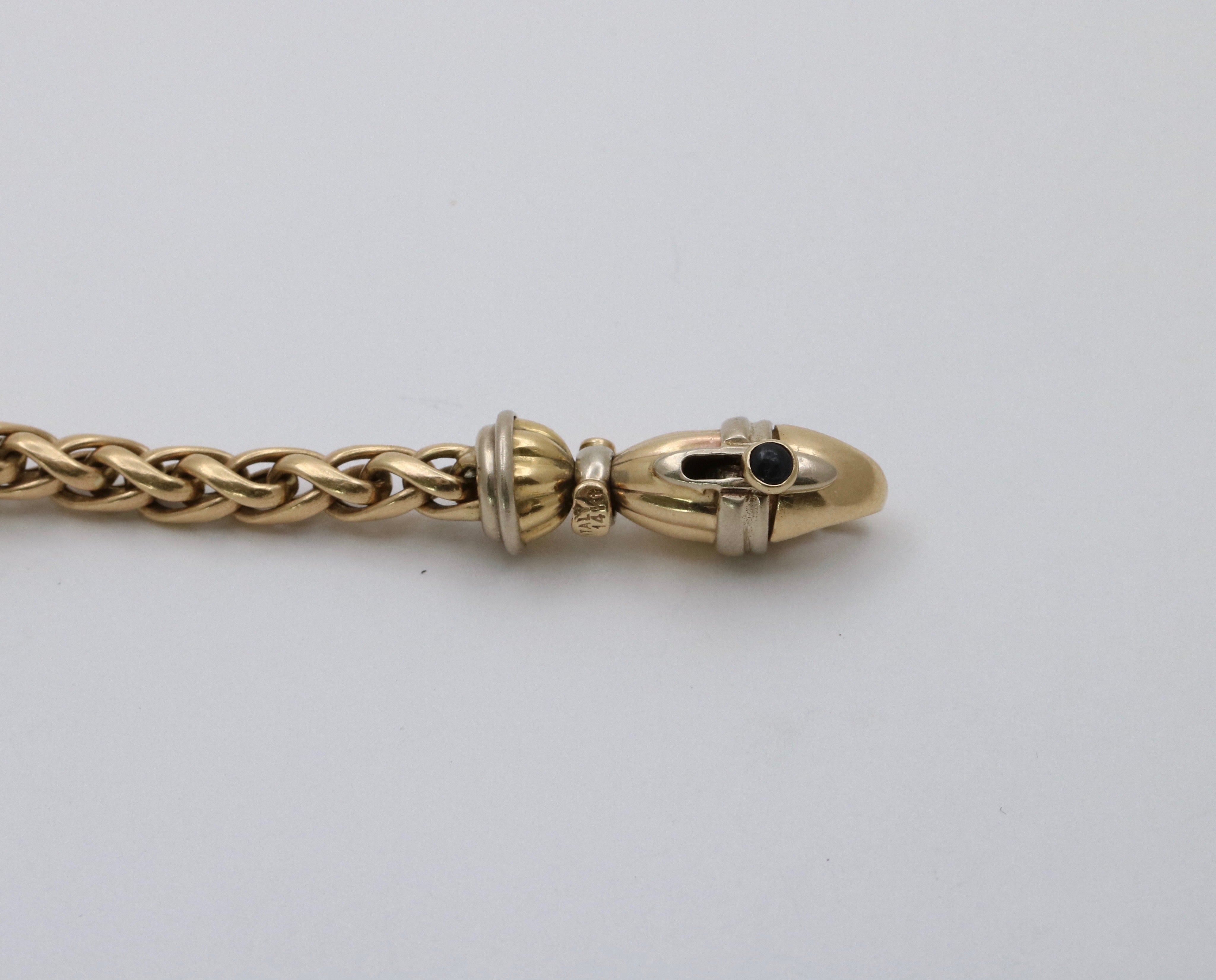 Vintage Italian 14K Gold Woven Link Bracelet, 7.5” Long – Alpha