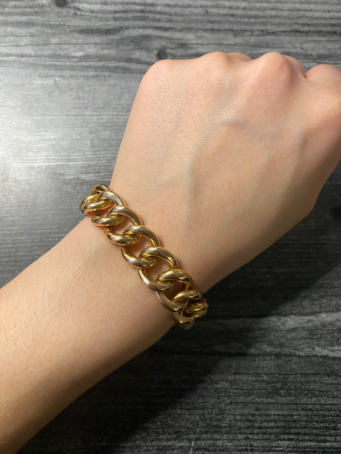Vintage 14K Gold and Diamond Flat Curb Link Bracelet, 6.5” Long – Alpha &  Omega Jewelry