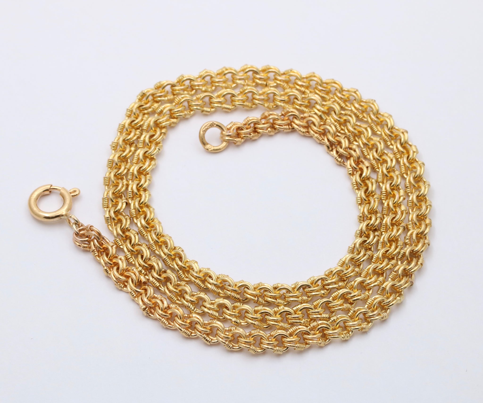 14k gold open link chain necklace