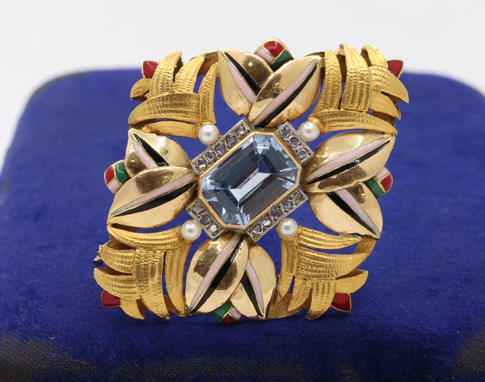 100% New Magnetic Brooches For Women With Zircon - Gold/blue