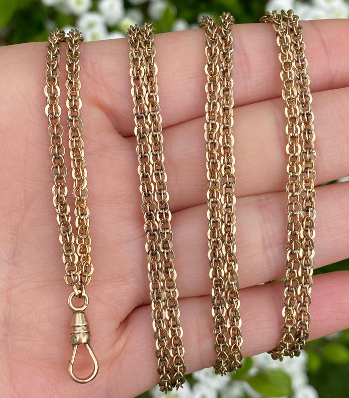 18kt Gold Chain 70cm Barbada Plana