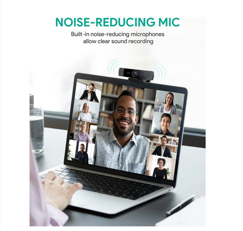 Aukey PC-LM1E 1080P Full HD Dual Noise Reducing built-in Mics Webcam For Meetings, Gaming, Live Stream On Mac Windows