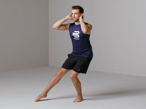 Man doing the 5 point knee strengthening exericse, a good exercise for knee pain