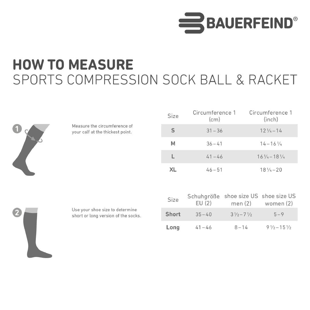 Bauerfeind Compression Size Chart