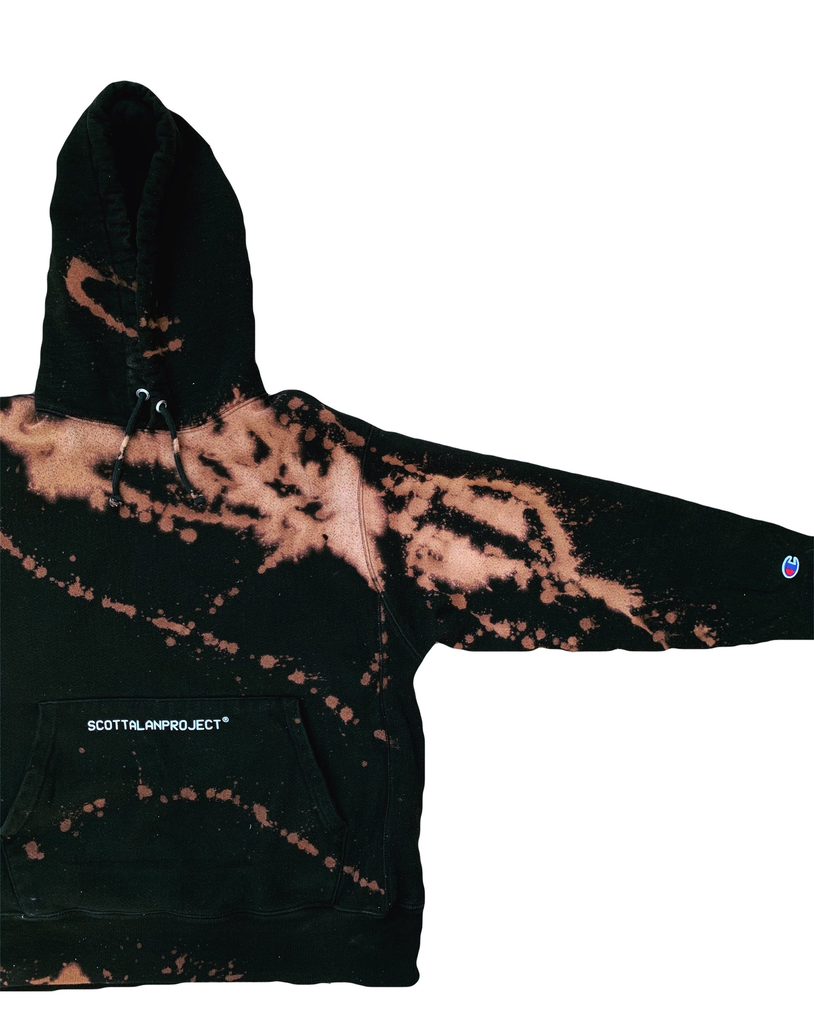 black S.A.P. x Champion bleached hoodie 