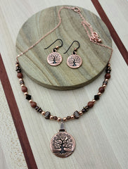 copper-tree-of-life-w-goldstone-necklace-fish-hook-earrings