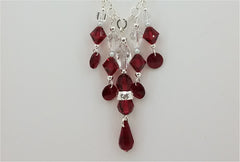 Scarlet Crystals Dangles Necklace & Earrings