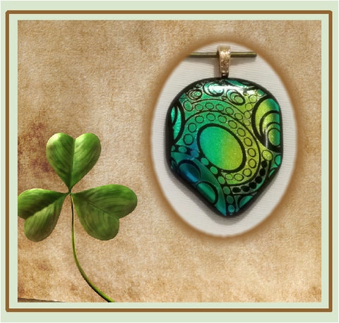 Shamrock and green pendant