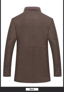 Wool Coats Thicken Men Woolen Coat Warm Overcoat Fur Collar Jackets - moonaro