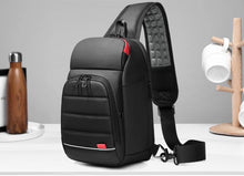 Load image into Gallery viewer, Men Chest bag for 9.7&quot; iPad USB Charging Short Trip Messenger Bags Water Repellent Crossbody Shoulder Bag - moonaro