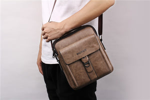 Vintage Men PU Leather Shoulder Bag Men Messenger Bags Male Crossbody Handbag Tote Bags Business Casual Bags - moonaro